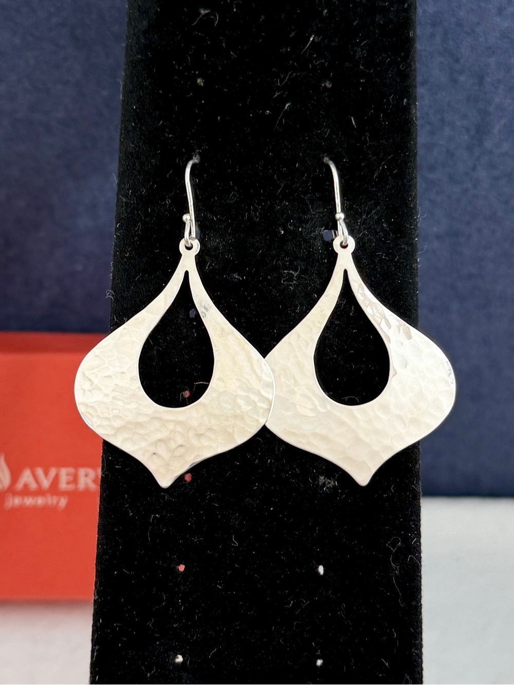 JAMES AVERY Sterling Silver Hammered Seville Teardrop Dangle Earrings; RETIRED